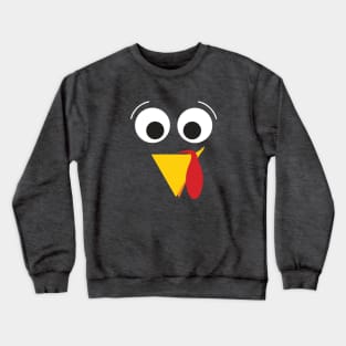 Funny Thanksgiving Turkey Face Crewneck Sweatshirt